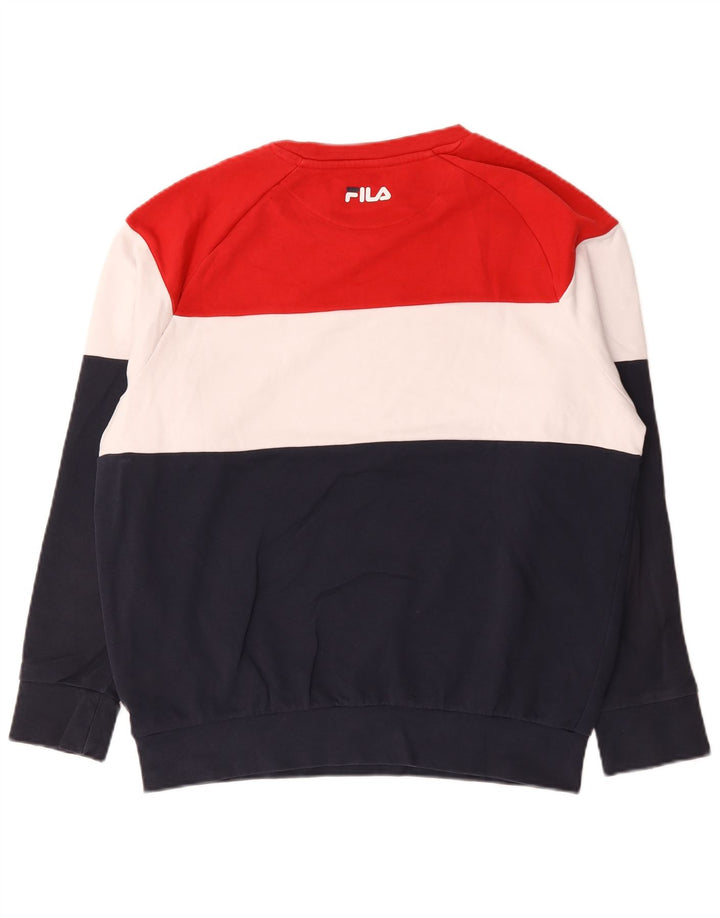 Fila Mens Graphic Sweatshirt Jumper Large Multicoloured Colourblock Cotton
