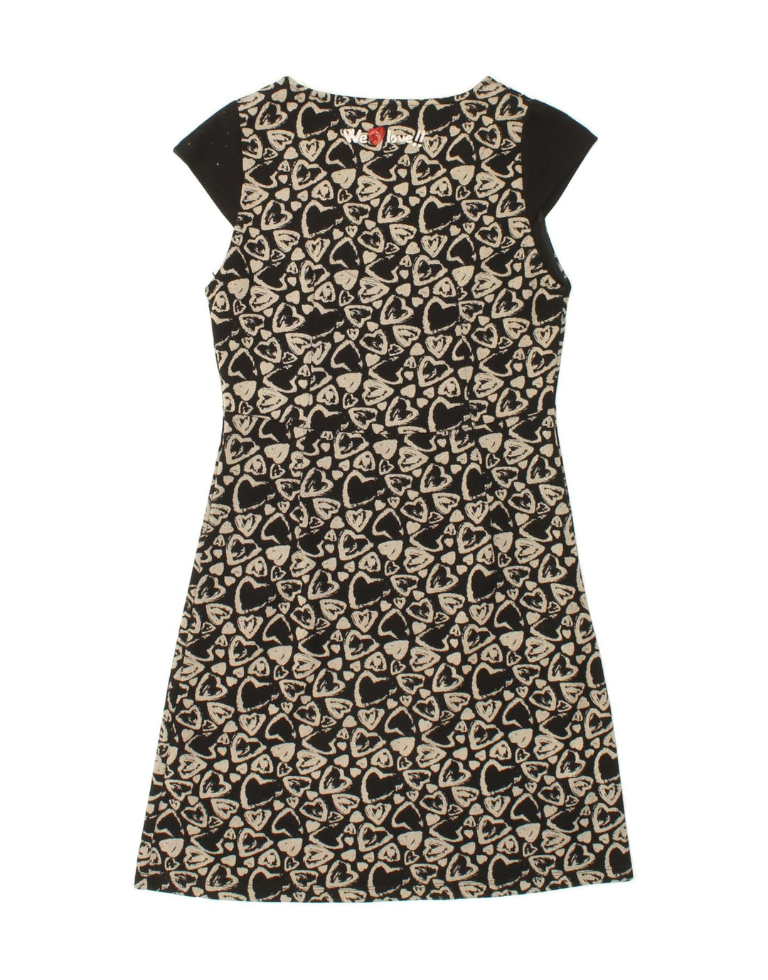DESIGUAL Womens Abstract Pattern Graphic A-Line Dress UK 12 Medium Black Vintage Desigual and Second-Hand Desigual from Messina Hembry 