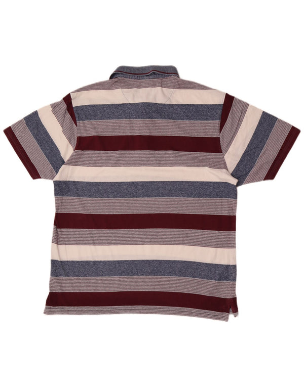 Pierre Cardin Mens Polo Shirt XL Multicoloured Striped Cotton