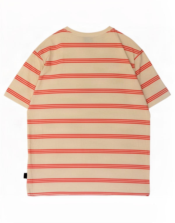 Patagonia Mens T-Shirt Top Large Yellow Striped Cotton