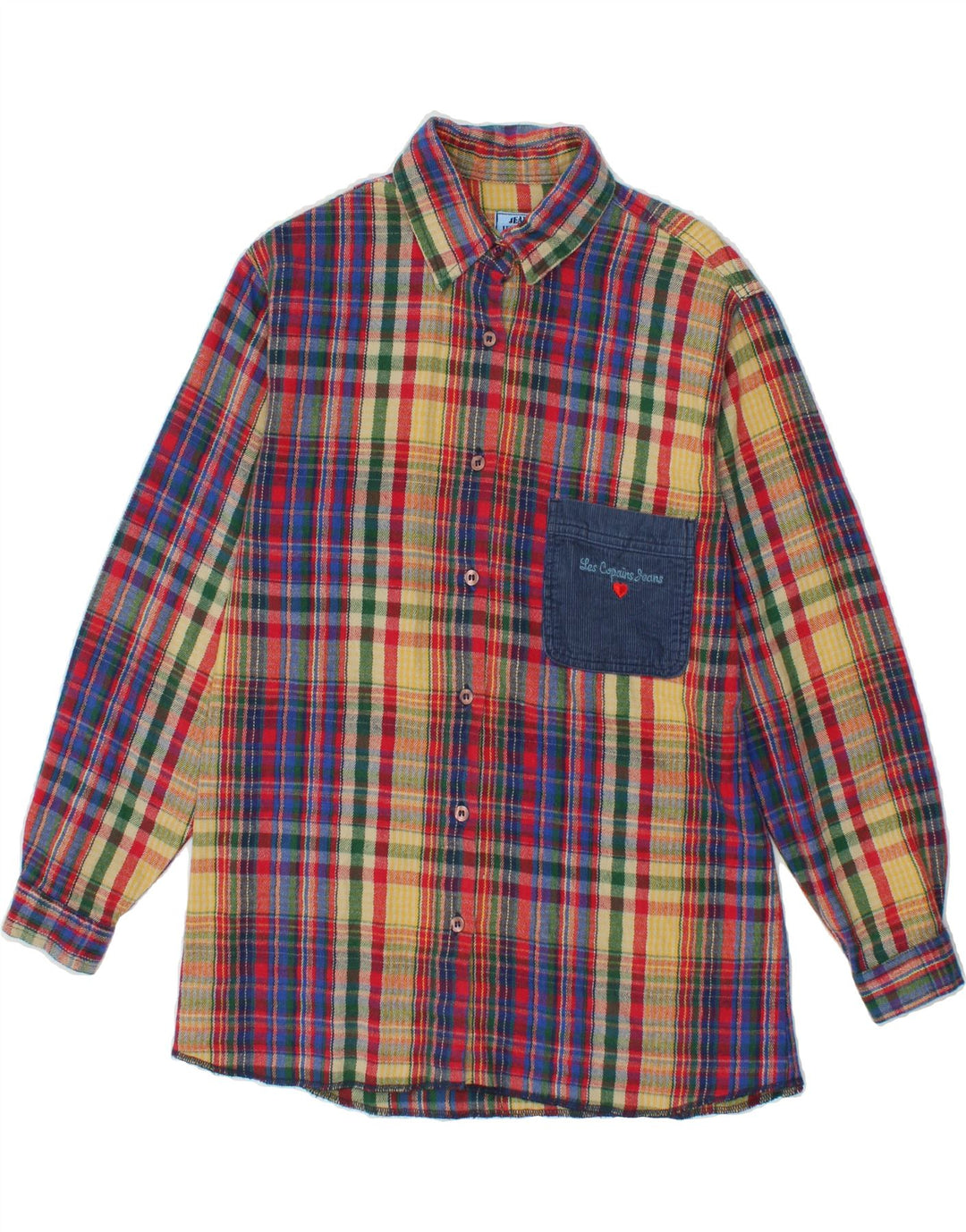 LES COPAINS Boys Flannel Shirt 15-16 Years Multicoloured Check Cotton Vintage Les Copains and Second-Hand Les Copains from Messina Hembry 
