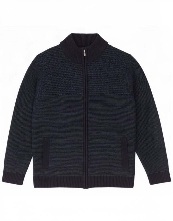 Marks & Spencer Mens Regular Fit Cardigan Sweater Large Navy Blue Acrylic