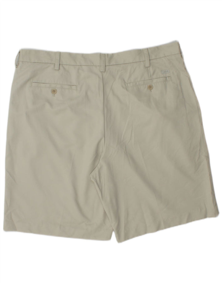 IZOD Mens Chino Shorts W40 XL Beige Polyester