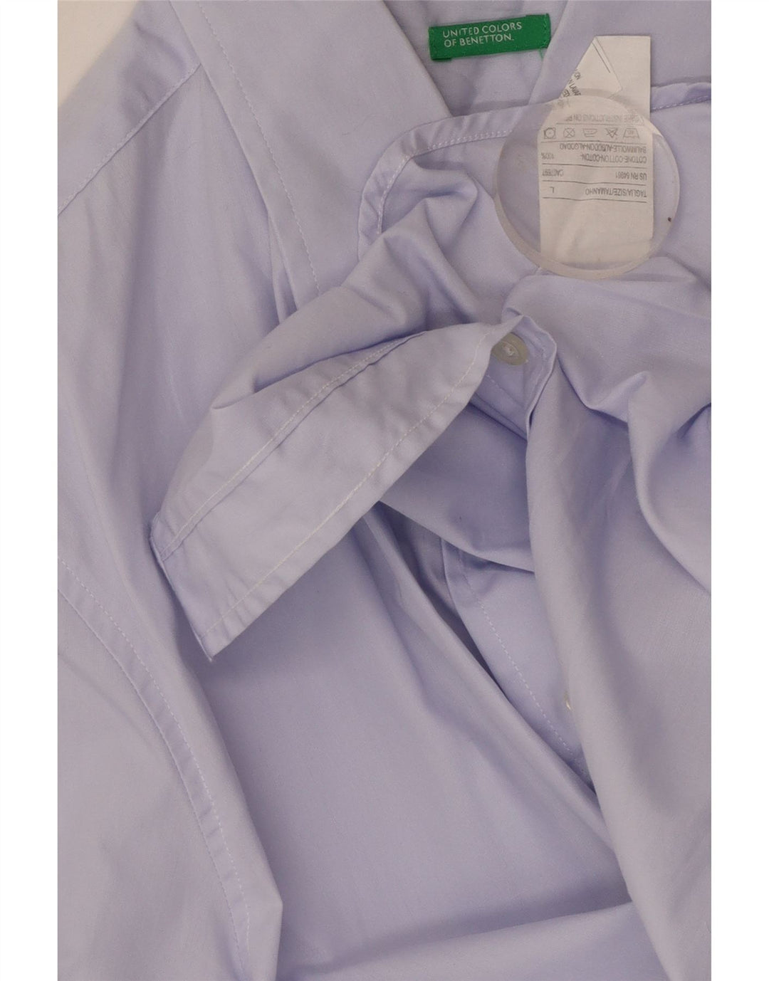 BENETTON Mens Shirt Large Purple Cotton