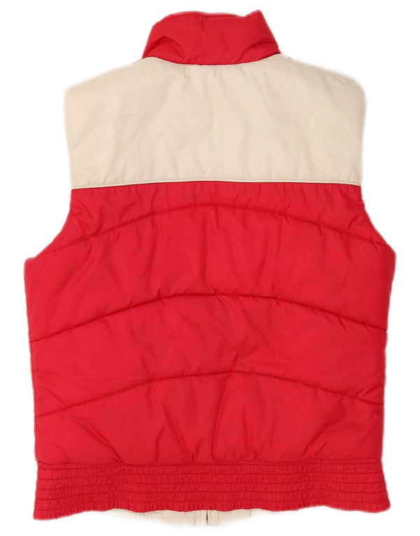 Adidas Womens Graphic Reversible Padded Gilet UK 10 Small Red Colourblock