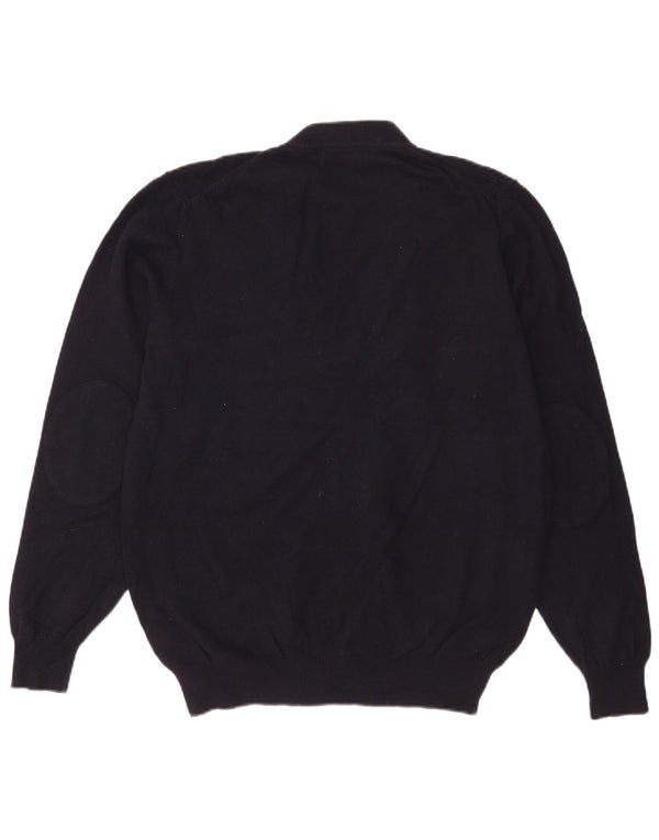 Massimo Dutti Mens Cardigan Sweater XL Navy Blue Wool