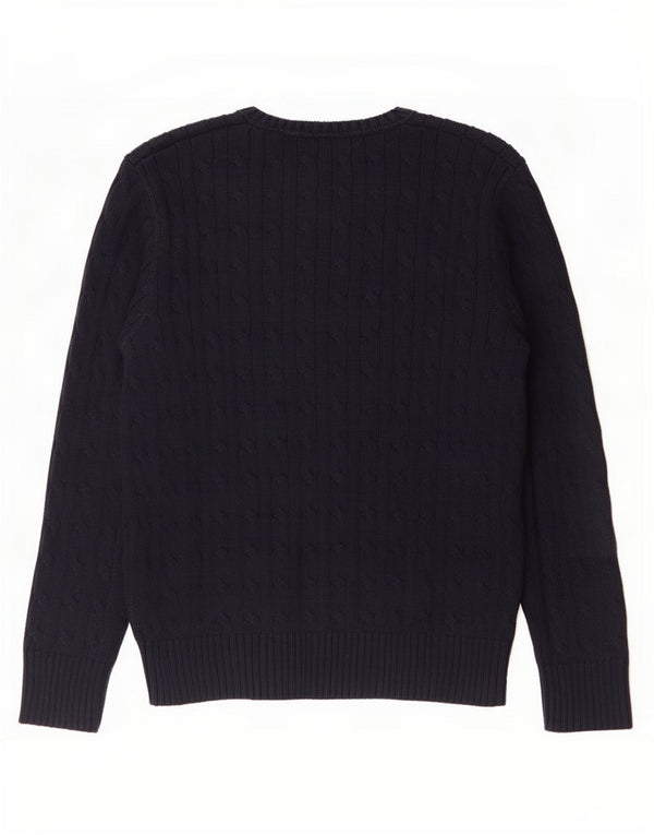 Polo Ralph Lauren Girls Boat Neck Jumper Sweater 14-15 Years Large Navy Blu