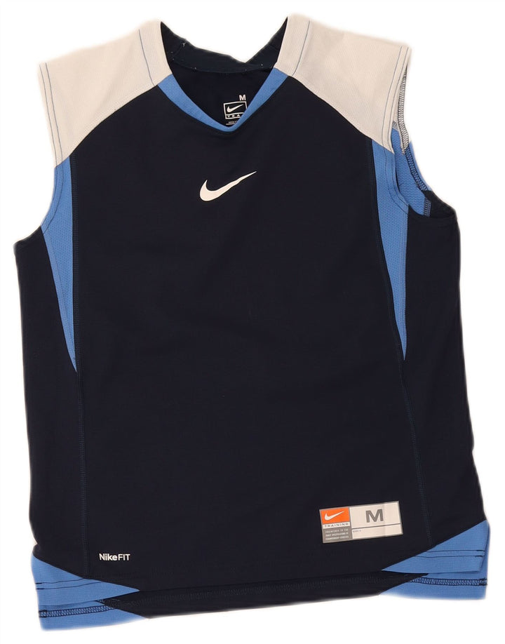 Nike Boys Graphic Vest Top 10-11 Years Medium Navy Blue Colourblock