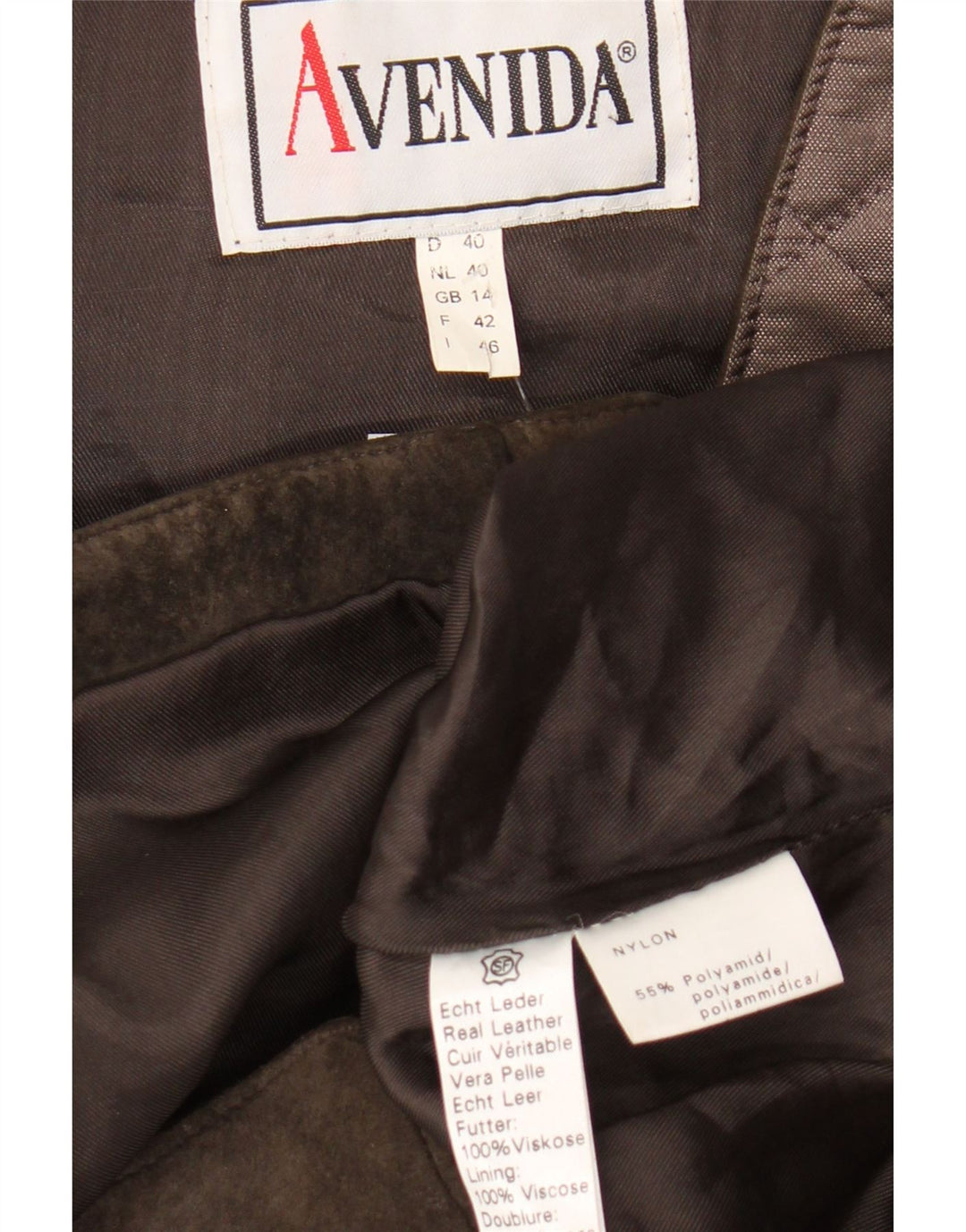 VINTAGE Womens Suede Quilted Gilet UK 14 Large Brown Colourblock Leather