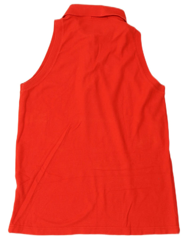 FILA Womens Sleeveless Polo Shirt IT 46 Large Red Cotton