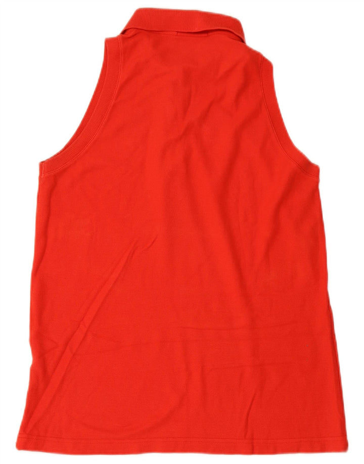 FILA Womens Sleeveless Polo Shirt IT 46 Large Red Cotton