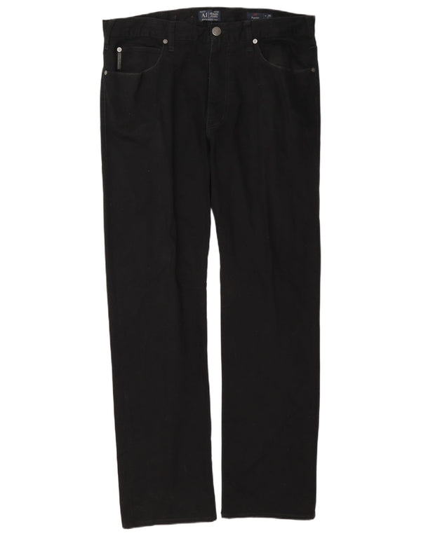 Armani Mens Straight Jeans W36 L34 Navy Blue Cotton