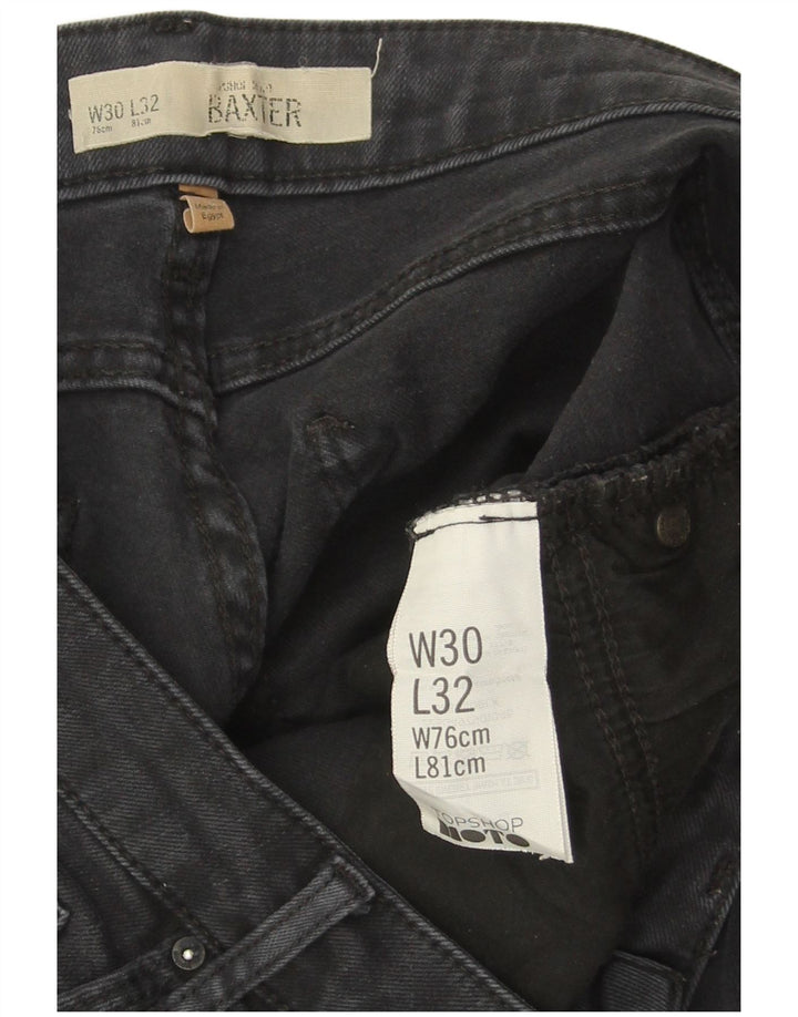 TOPSHOP Womens Baxter Slim Jeans W30 L32 Black Cotton