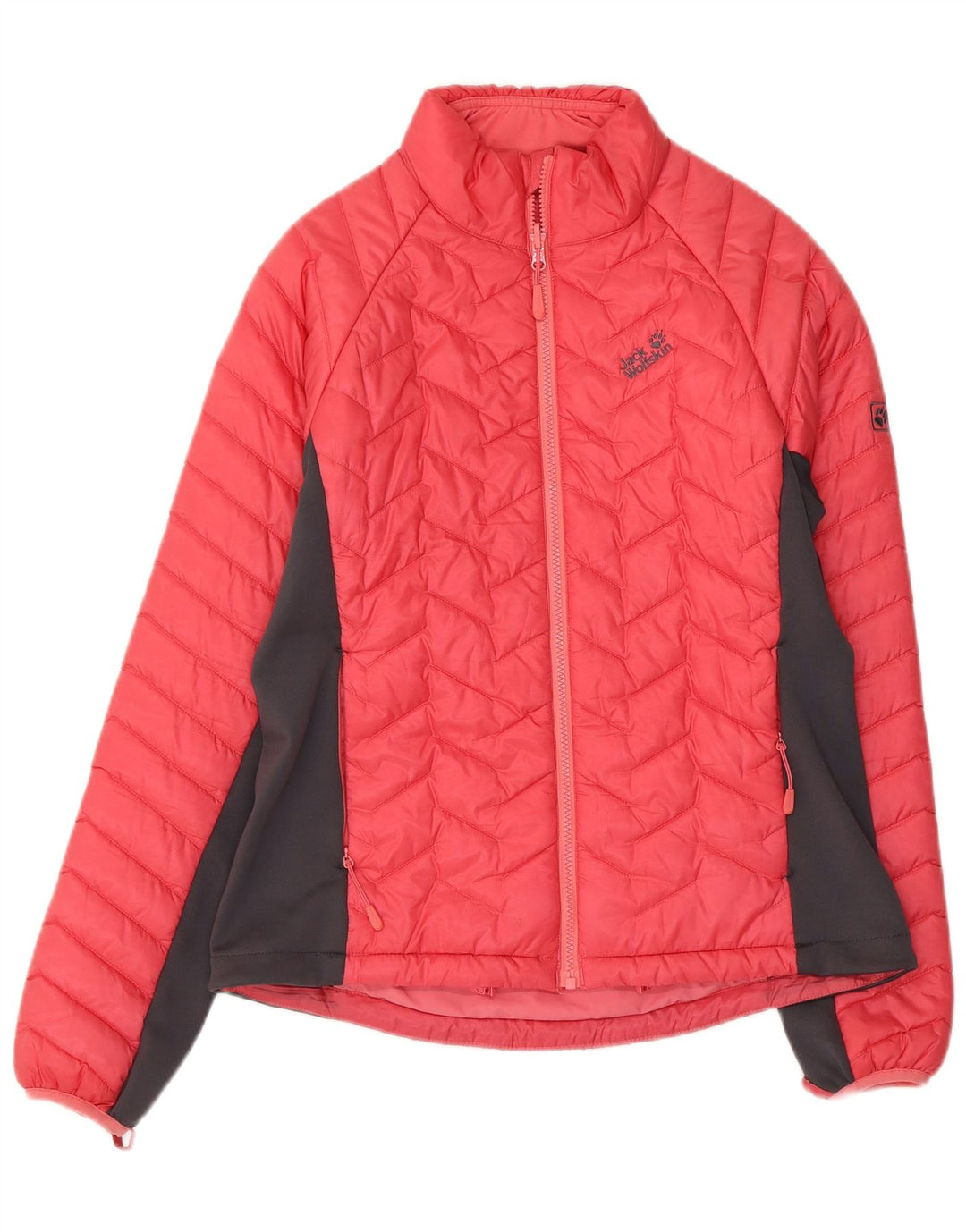 JACK WOLFSKIN Womens Padded Jacket UK 12 Medium Pink Colourblock Polyester