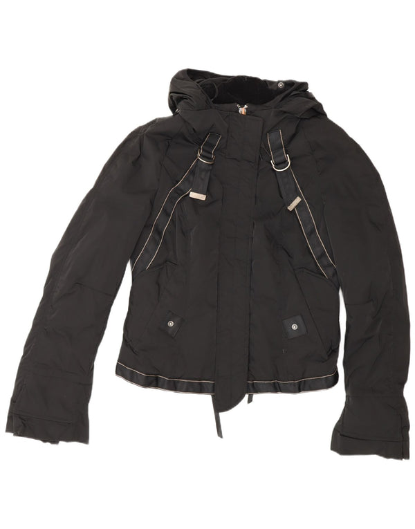 Marithe Francois Girbaud Womens Hooded Padded Jacket IT 42 Medium Black