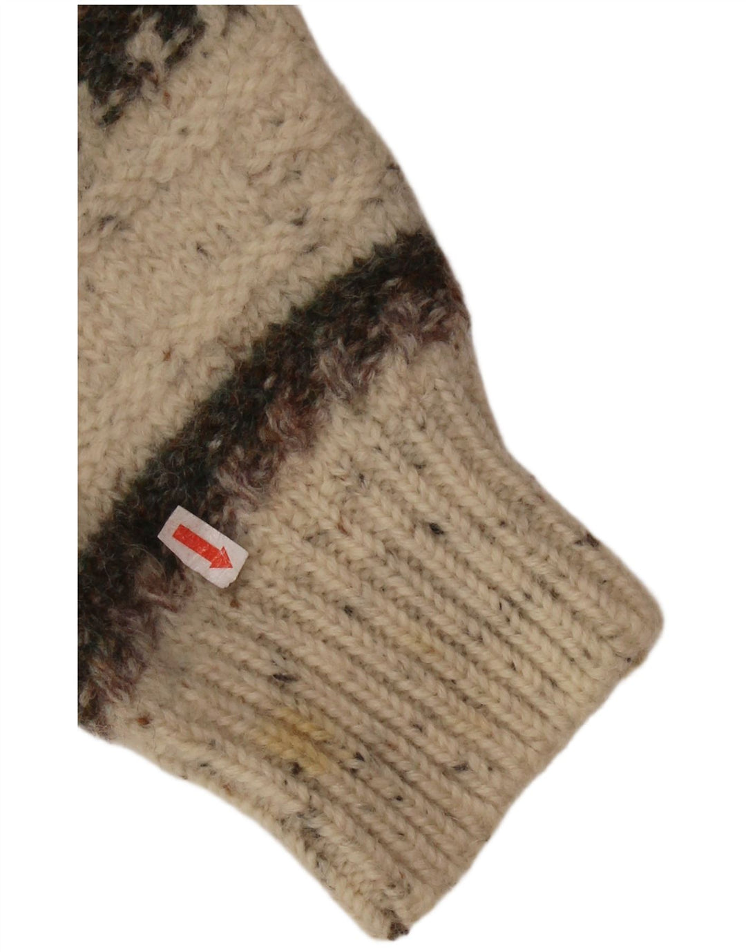 SERGIO TACCHINI Womens Crew Neck Jumper Sweater UK 16 Large Beige Striped