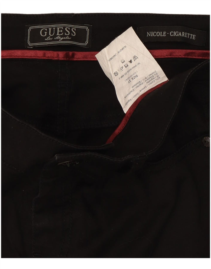 Guess Womens Cigarette Slim Jeans W27 L30 Black Cotton