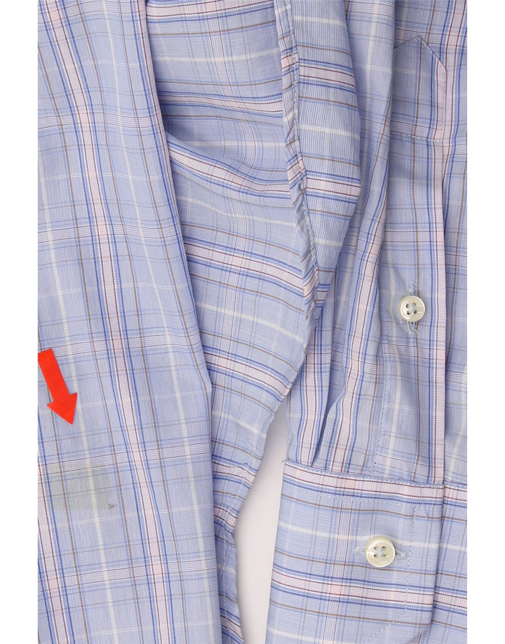 UNGARO Mens Shirt Large Blue Check Vintage Ungaro and Second-Hand Ungaro from Messina Hembry 