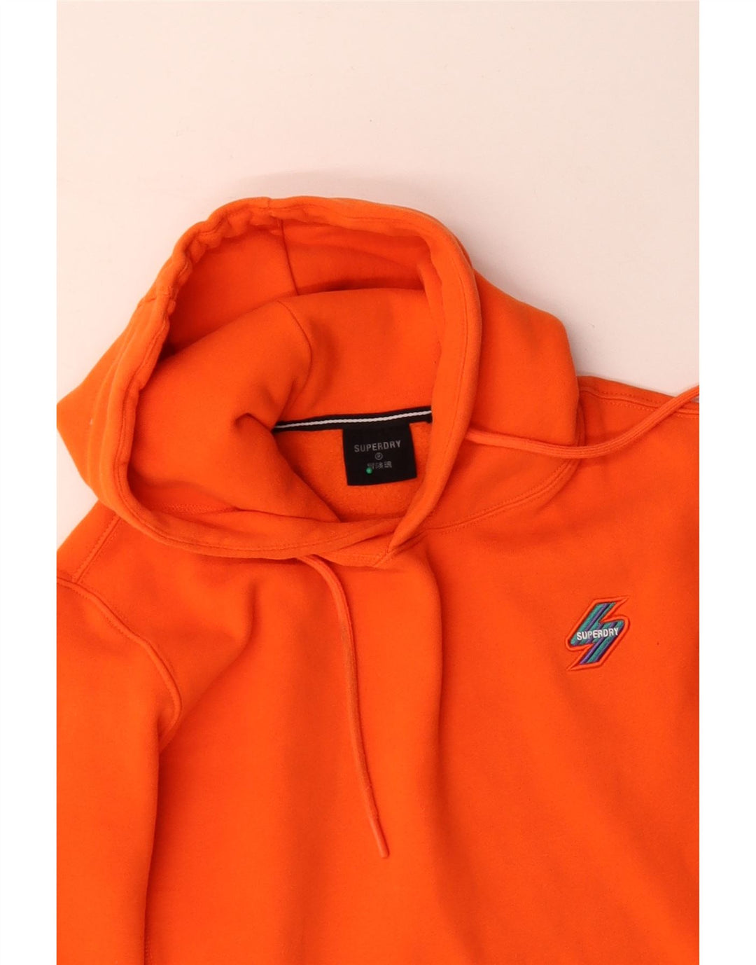 SUPERDRY Mens Hoodie Jumper Medium Orange Cotton
