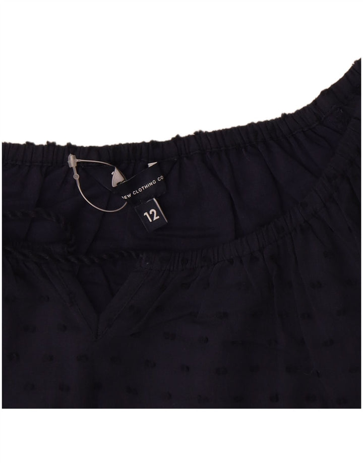 Crew Clothing Womens Shift Dress UK 12 Medium Navy Blue Spotted