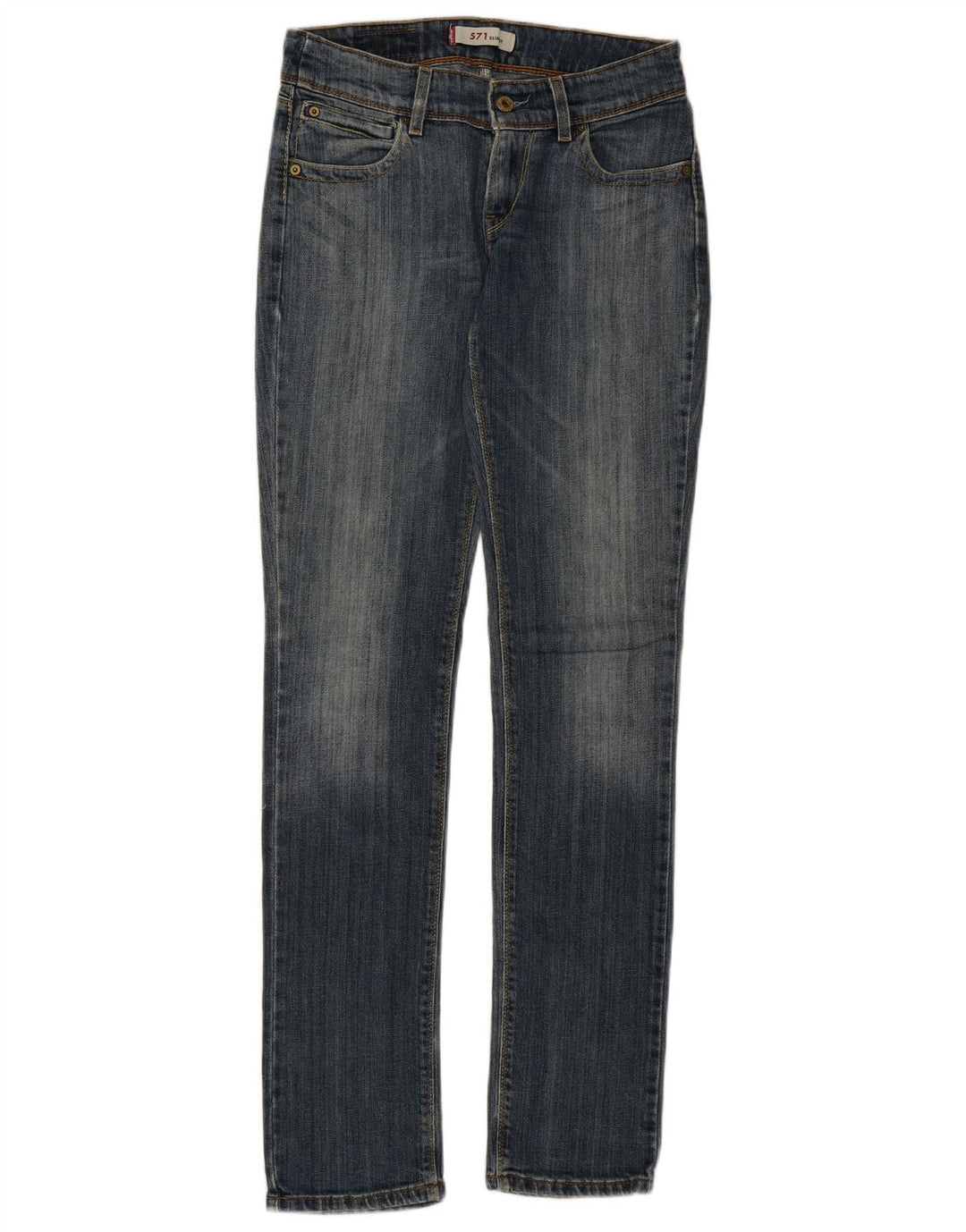 LEVI'S Womens 571 Slim Jeans W28 L33 Blue