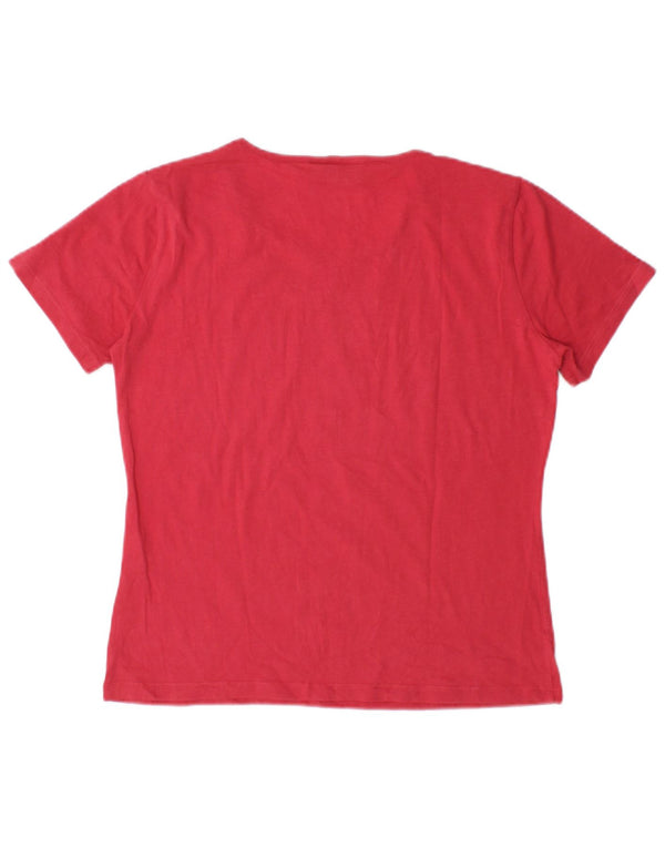 Trussardi Womens Graphic T-Shirt Top UK 16 Large Red Cotton