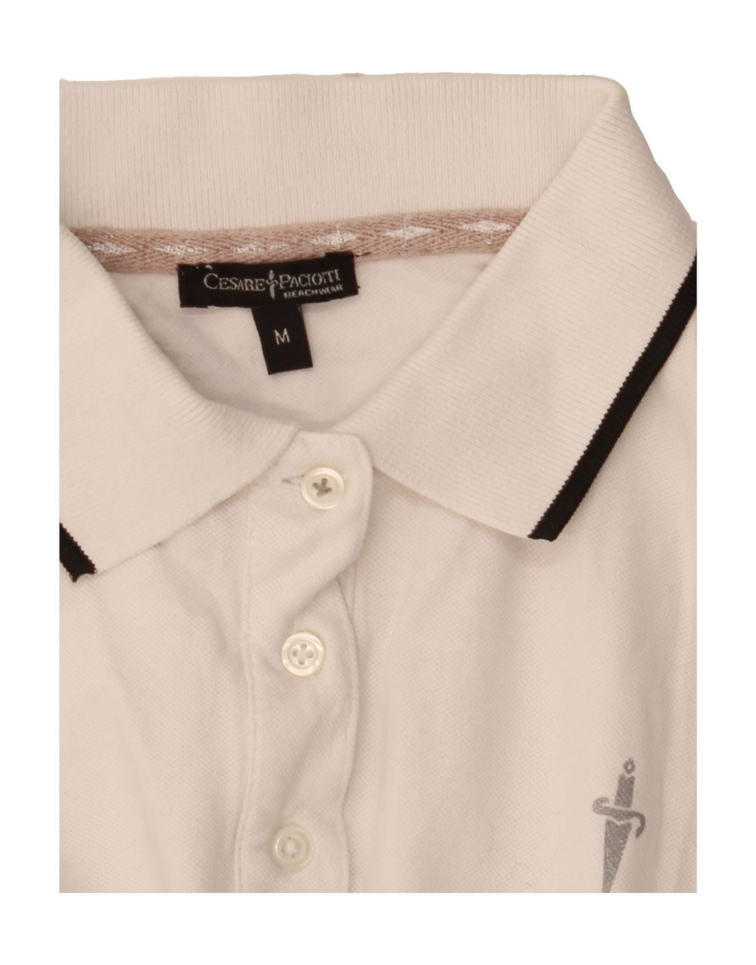 CESARE PACIOTTI Womens Polo Shirt UK 14 Medium White Vintage Cesare Paciotti and Second-Hand Cesare Paciotti from Messina Hembry 