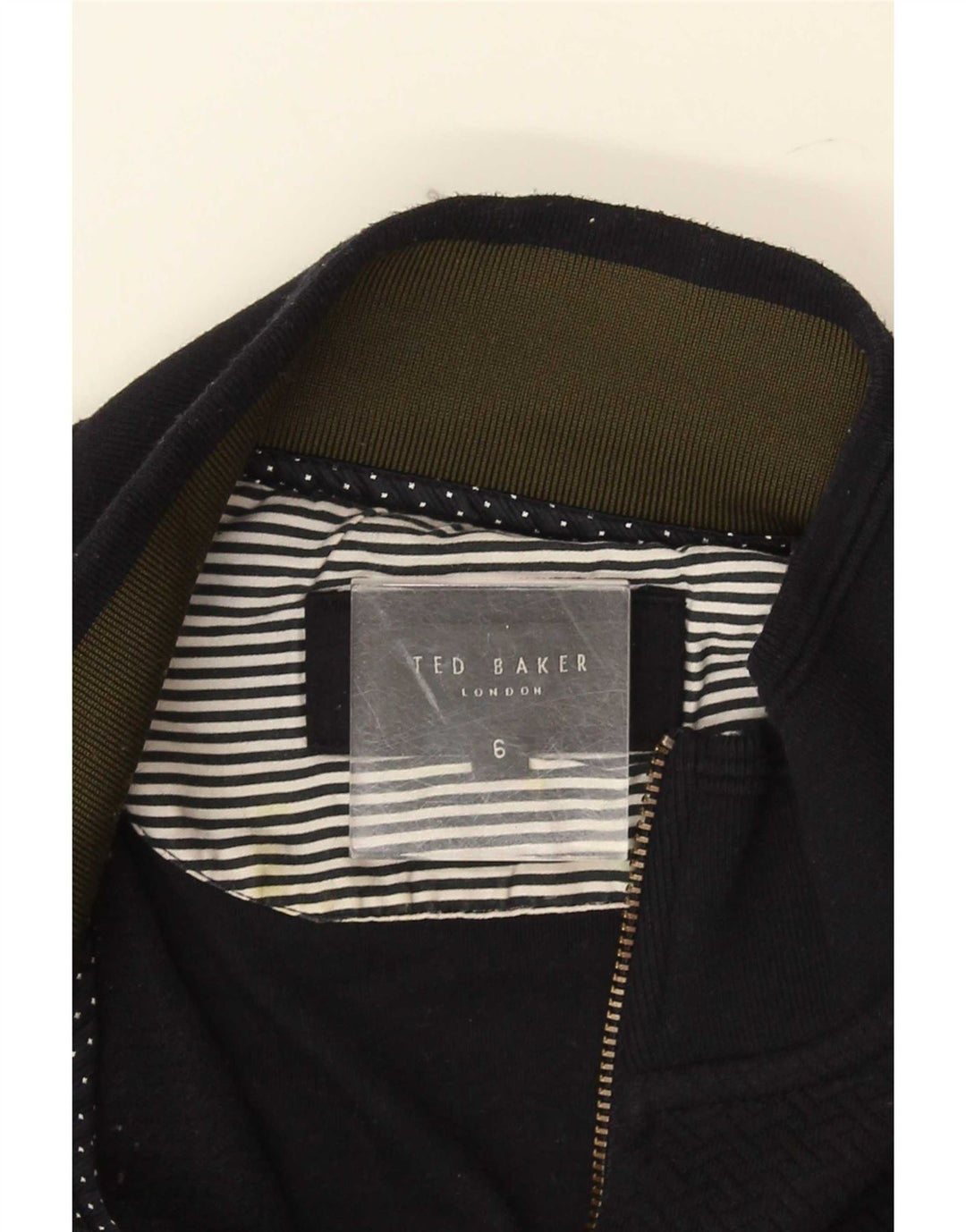 Ted Baker Mens Zip Neck Jumper Sweater Size 6 2XL Navy Blue