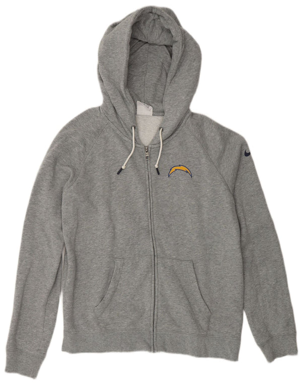 NIKE Womens Los Angeles Chargers Zip Hoodie Sweater UK 14 Medium Grey