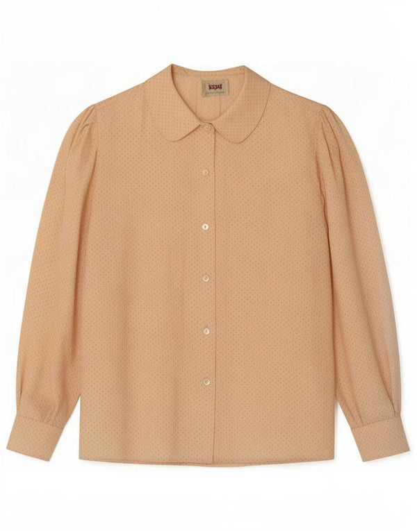 Sisley Womens Shirt Blouse IT 42 Medium Beige Spotted