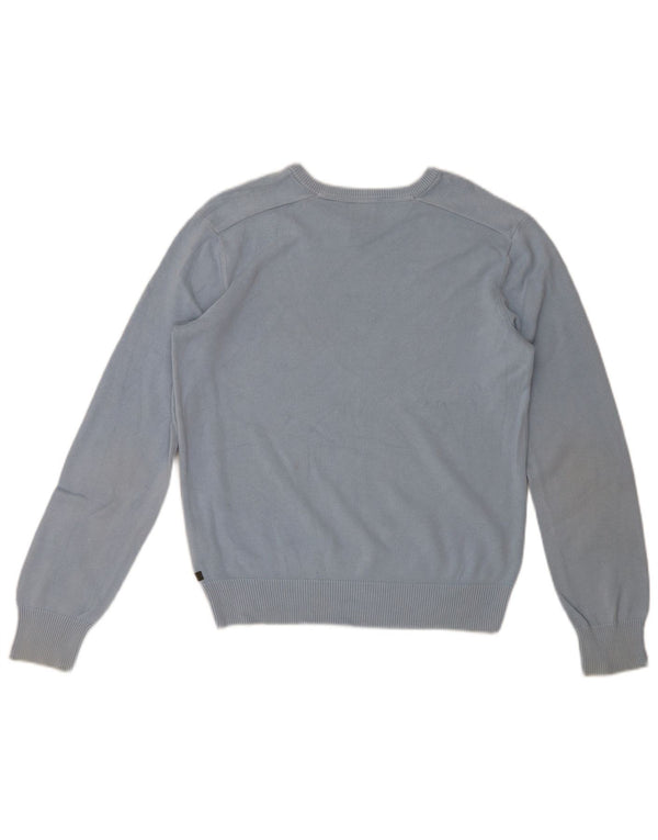 Timberland Mens Regular Fit V-Neck Jumper Sweater Small Blue Cotton