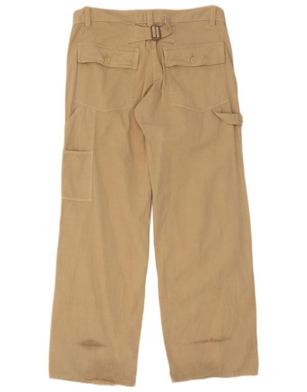 French Connection Womens Straight Cargo Trousers UK 14 Large W34 L32 Beige
