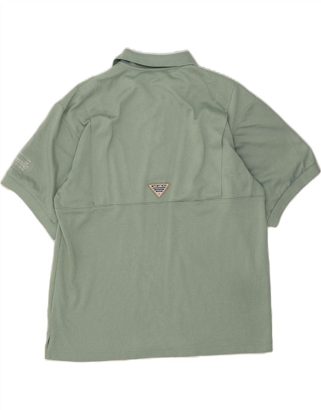 COLUMBIA Mens Polo Shirt Medium Green Polyester Vintage Columbia and Second-Hand Columbia from Messina Hembry 