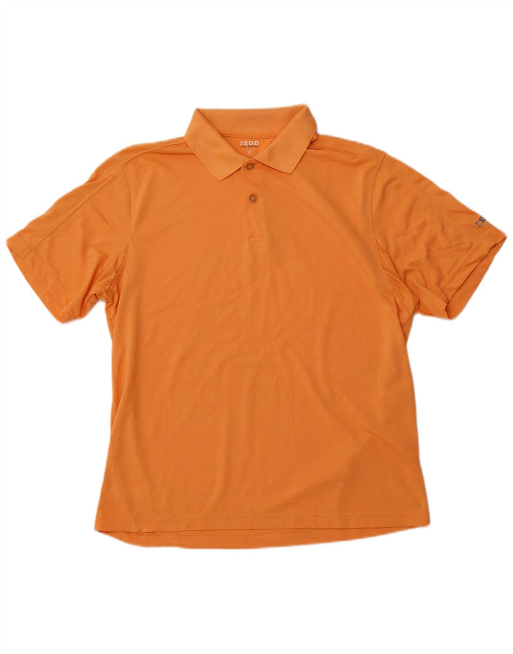 IZOD Mens Polo Shirt Medium Orange Polyester