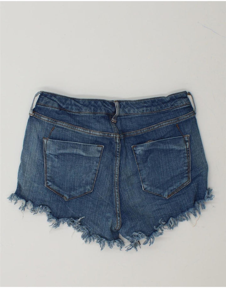 MOSSIMO Womens Distressed High Waist Denim Shorts US 6 Medium W28 Blue Vintage Mossimo and Second-Hand Mossimo from Messina Hembry 