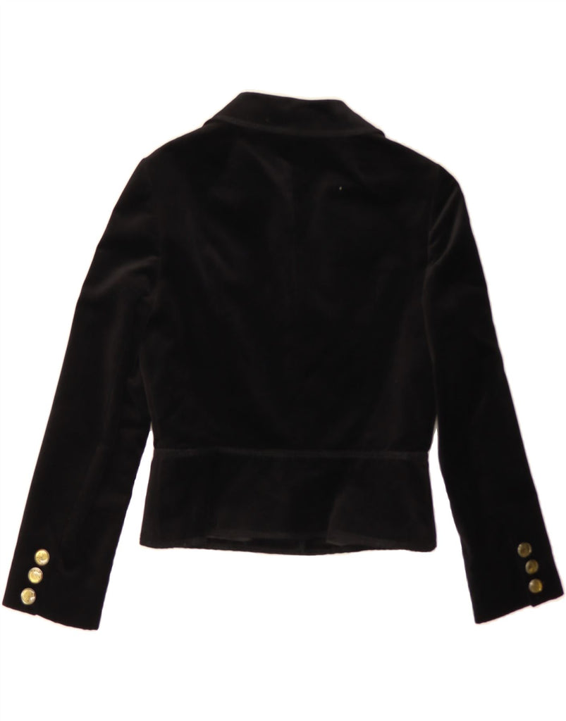 LOUIS FERAUD Womens Crop 3 Button Blazer Jacket EU 42 Large Black Cotton Vintage Louis Feraud and Second-Hand Louis Feraud from Messina Hembry 