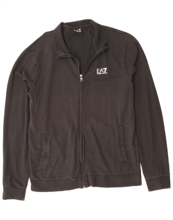 Emporio Armani Mens Tracksuit Top Jacket Medium Black Cotton