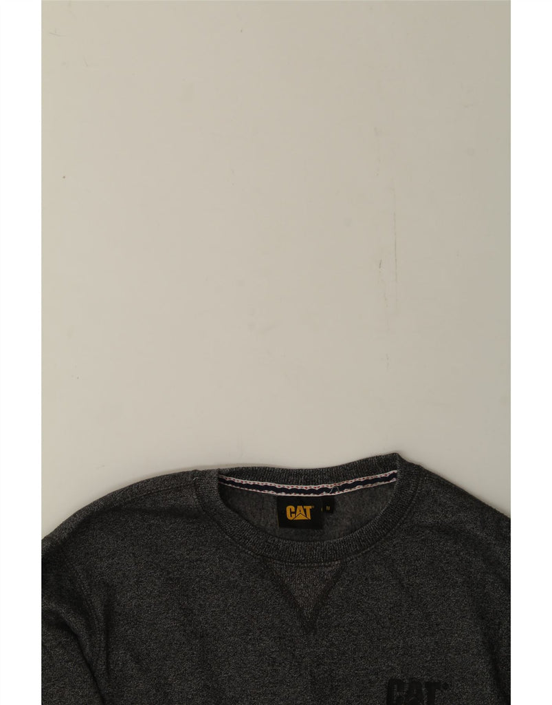 CATERPILLAR Mens Sweatshirt Jumper Medium Grey Flecked Polyester Vintage Caterpillar and Second-Hand Caterpillar from Messina Hembry 