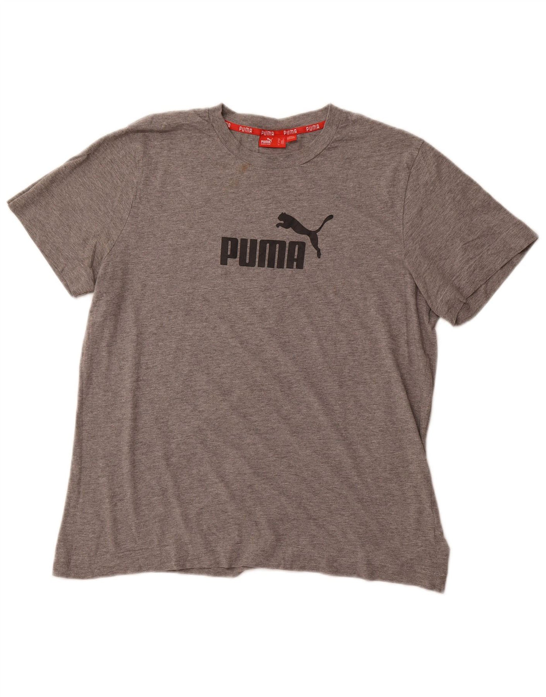PUMA Mens Graphic T-Shirt Top Large Grey Cotton