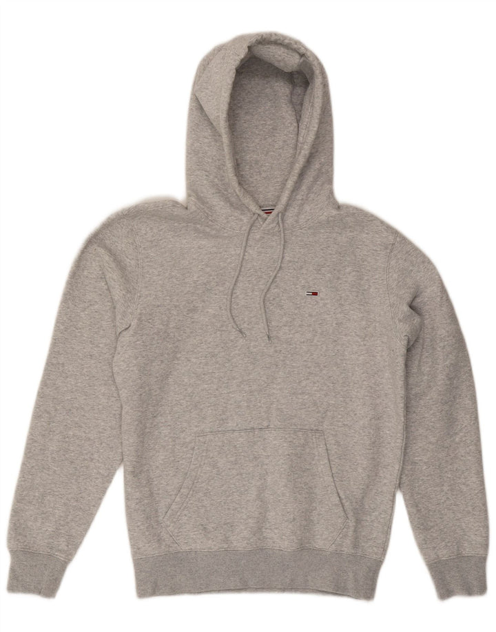 TOMMY HILFIGER Mens Hoodie Jumper XS Grey Cotton