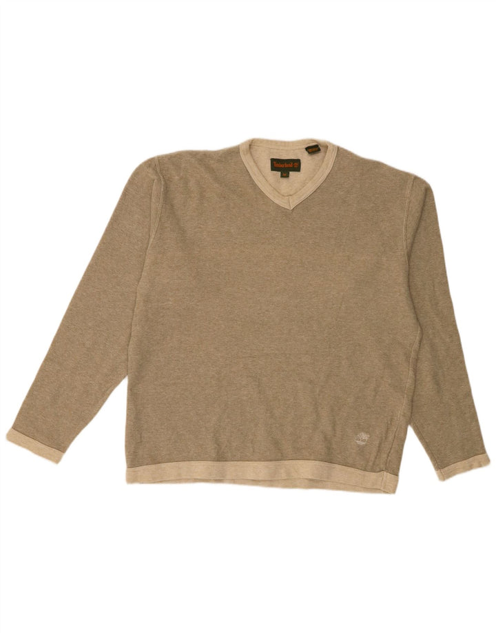 Timberland Mens Top Long Sleeve Medium Khaki Cotton