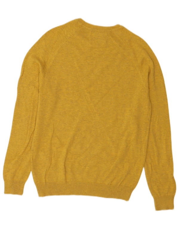 Superdry Mens Crew Neck Jumper Sweater Small Yellow Flecked Cotton