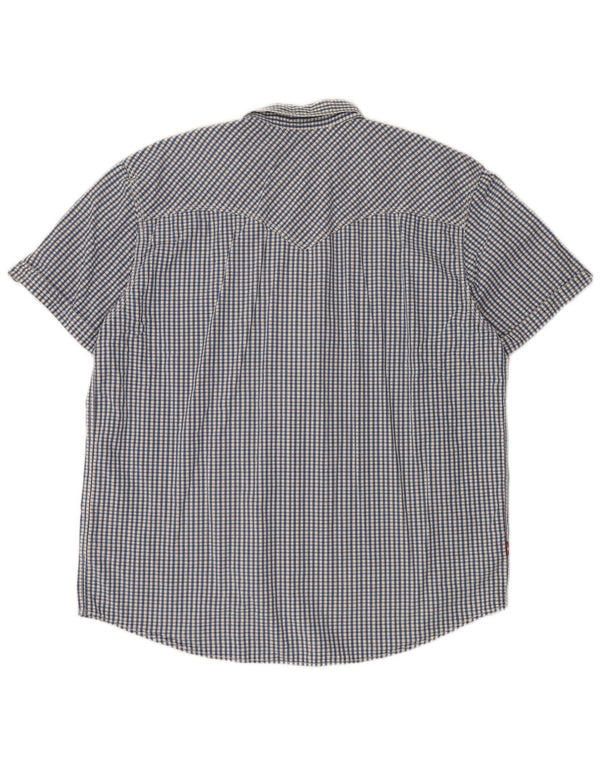 Levi's Mens Short Sleeve Standard Fit Shirt 2XL Blue Check Cotton Classic