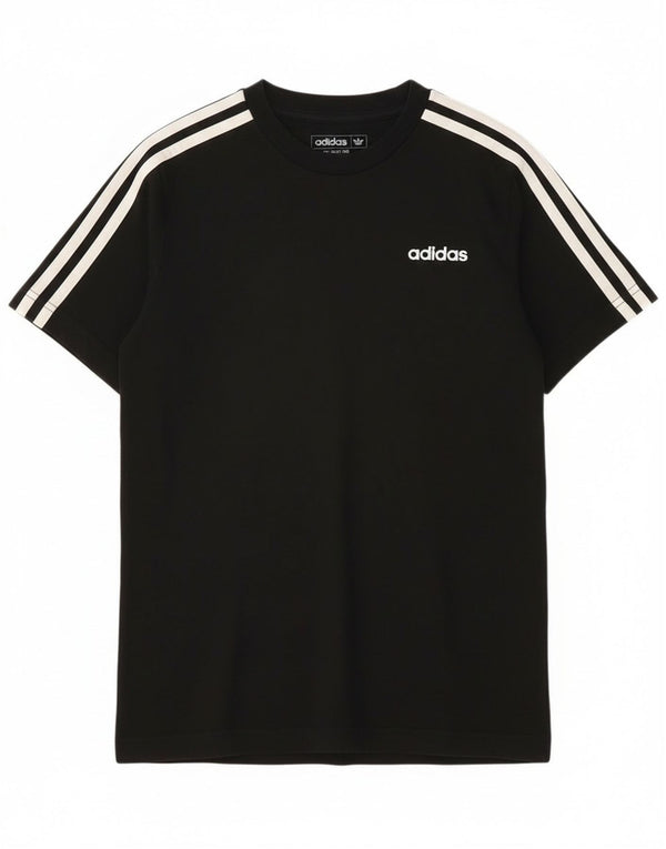 Adidas Boys T-Shirt Top 11-12 Years Black Cotton