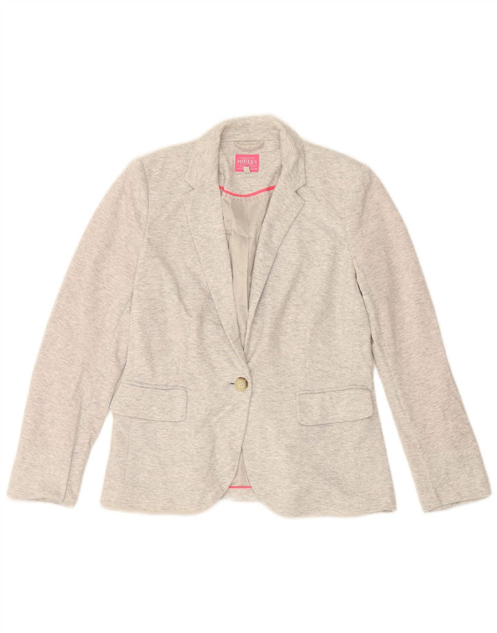 Joules Womens 1 Button Blazer Jacket UK 10 Small  Grey Flecked Polyester