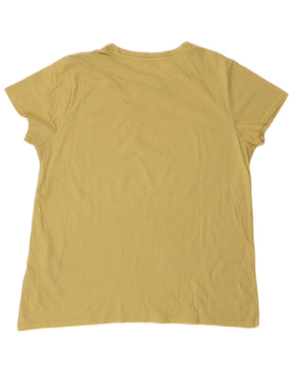 LEVI'S Womens Graphic T-Shirt Top UK 18 XL Yellow Cotton