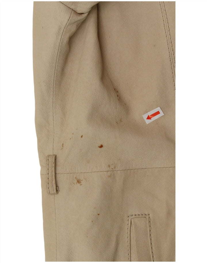 CONBIPEL Womens Leather Coat IT 48 XL Beige Leather