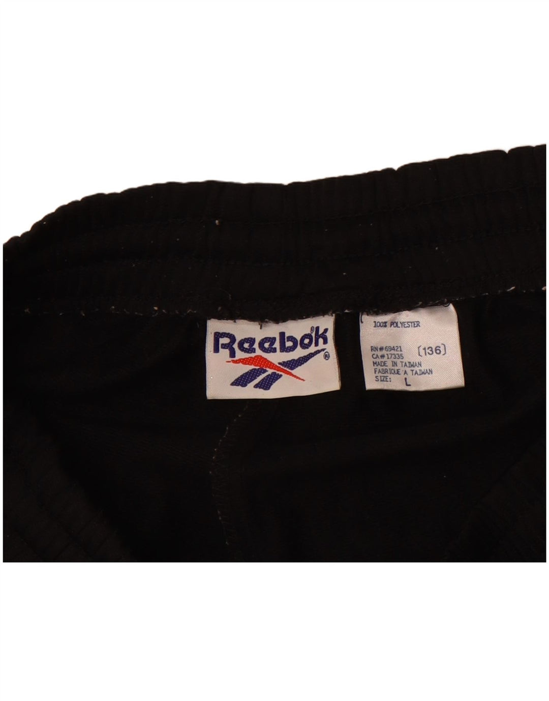 Reebok Mens Tracksuit Trousers Large  Black Polyester