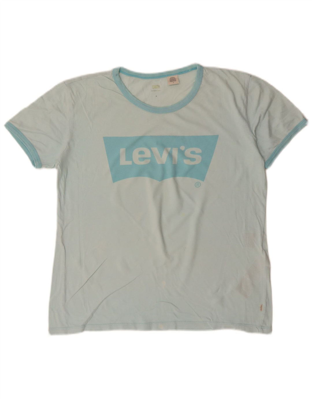LEVI'S Womens Graphic T-Shirt Top UK 14 Medium Turquoise Cotton