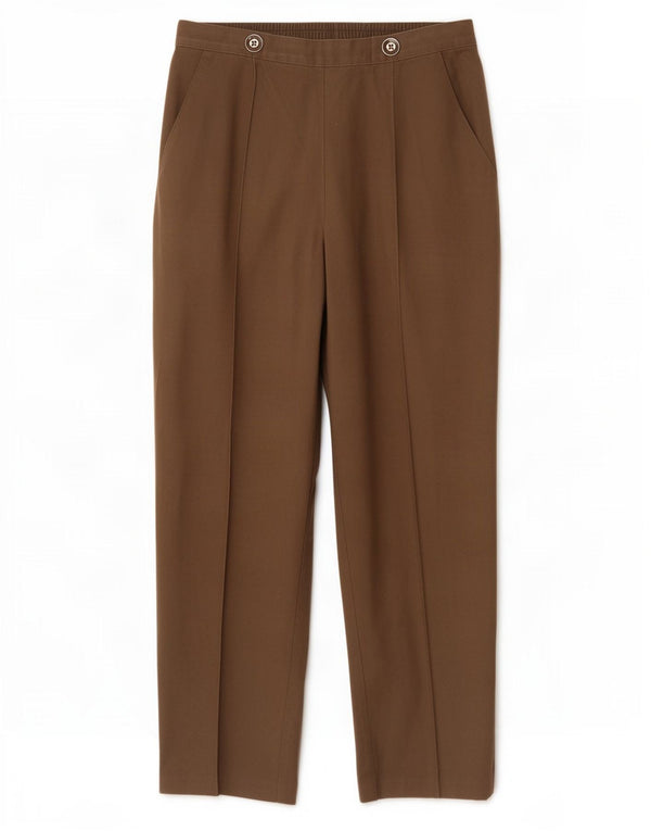 Marks & Spencer Womens Straight Casual Trousers UK 8 Small W26 L26 Brown